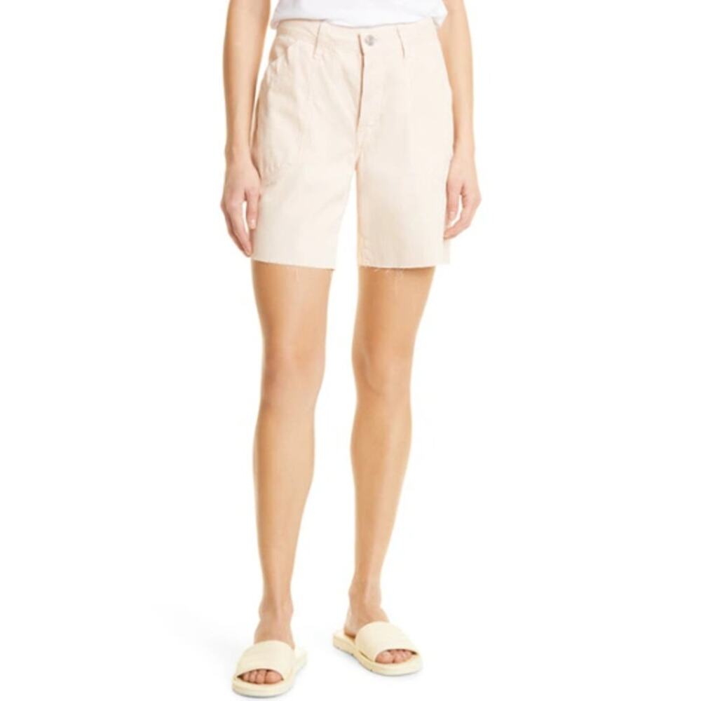 New FRAME Women's Washed Nude Pink Slouch Pocket Cotton Shorts Size 31